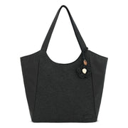 Roma Large Tote - EcoTwill - Black Flower Blossom Quilted