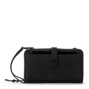 Smartphone Wallet - EcoTwill - Black Flower Blossom Quilted