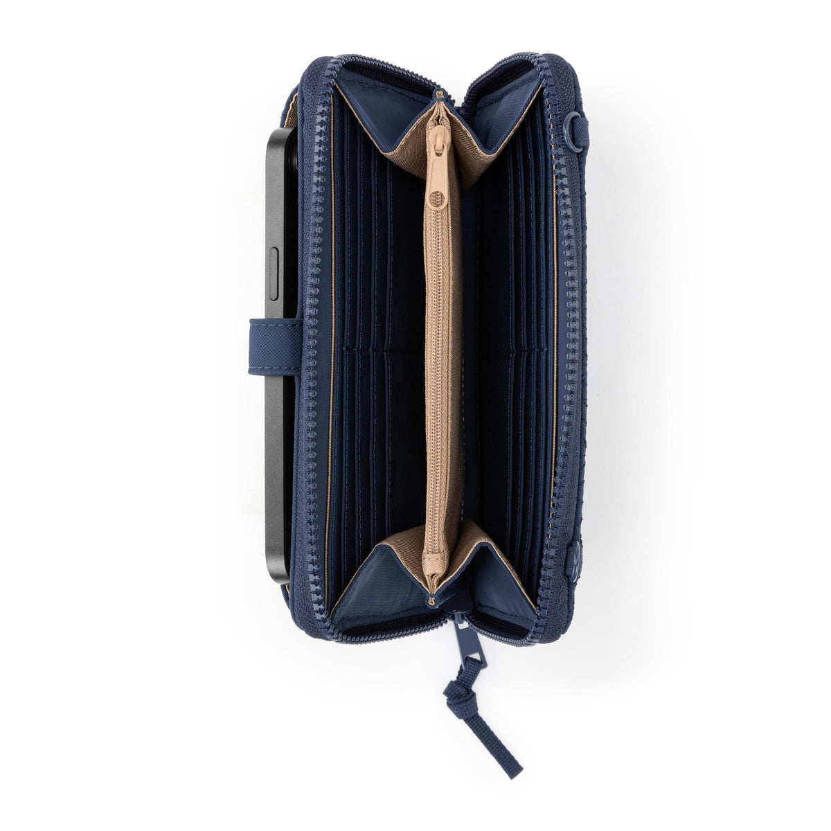 Sakroots Smartphone Wallet - EcoTwill - Navy Flower Blossom Quilted