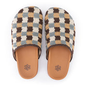 Bolinas Clog - Hand Crochet - Acorn Check