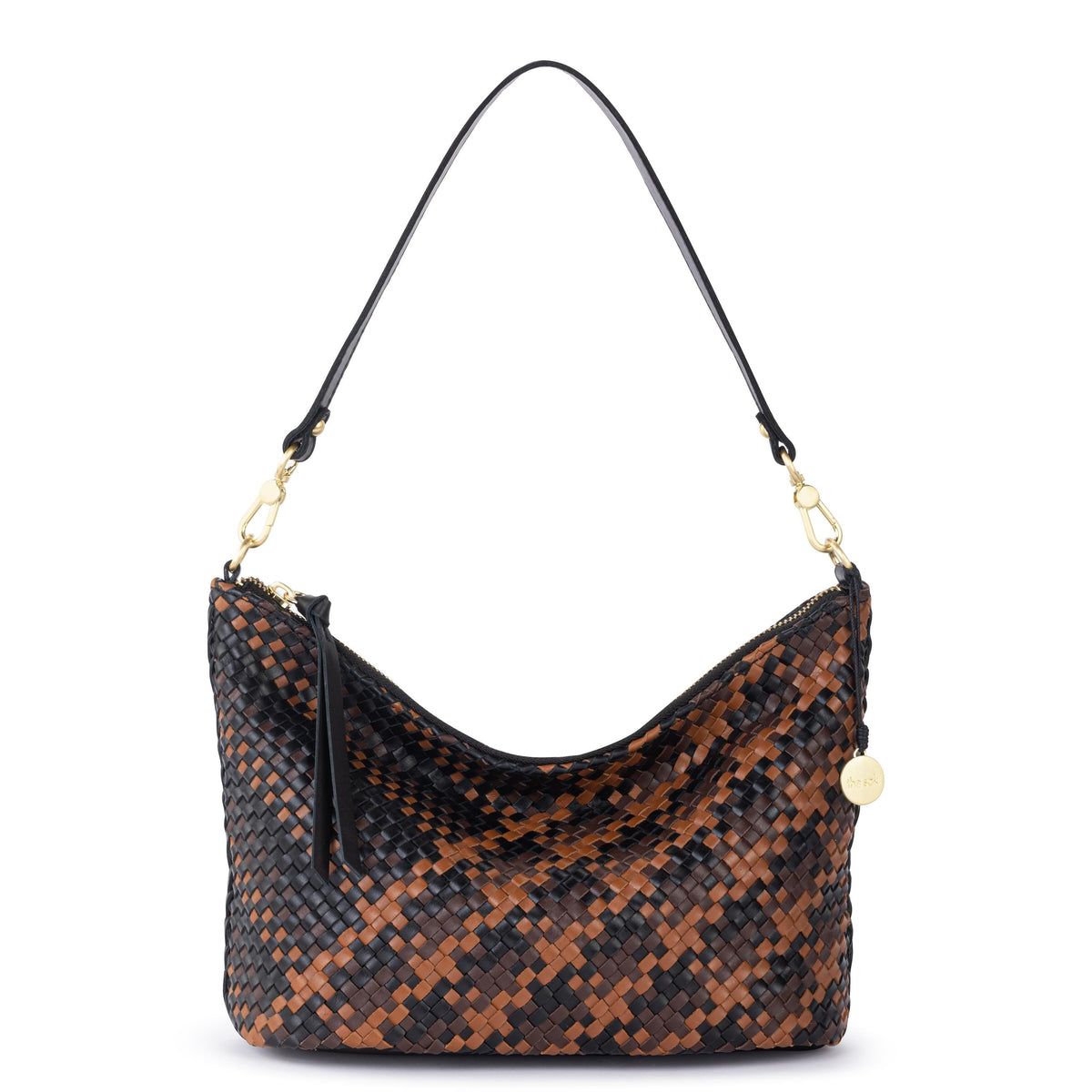 The Sak Juniper Small Hobo - Leather - Espresso Woven