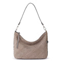 The Sak Juniper Small Hobo - Leather - Mushroom Sand Suede Woven