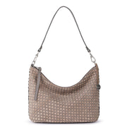 Juniper Small Hobo - Leather - Mushroom Sand Suede Woven