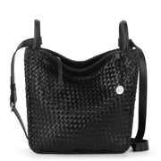 Los Feliz Crossbody - Leather - Black Woven
