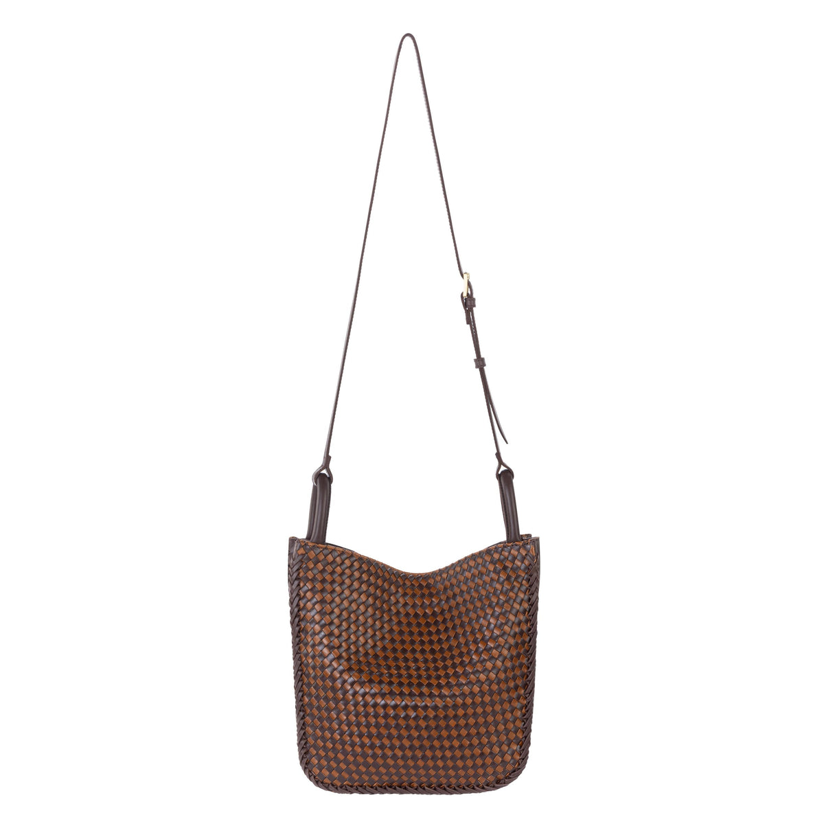 The Sak Los Feliz Crossbody - Leather - Mahogany Cognac Woven