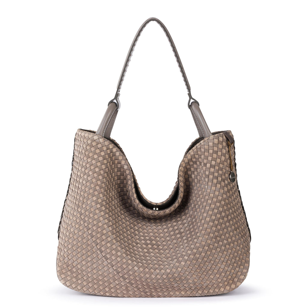 The Sak Los Feliz Large Tote - Leather - Mushroom Sand Suede Woven
