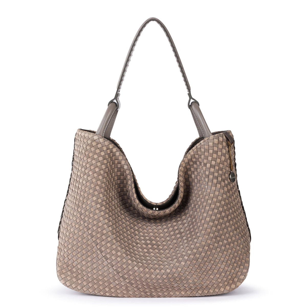 The Sak Los Feliz Large Tote - Leather - Mushroom Sand Suede Woven