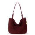 The Sak Los Feliz Medium Tote - Leather - Black Cherry Suede Woven