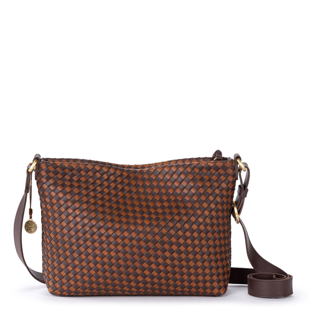 The Sak Melrose Crossbody - Leather - Mahogany Cognac Woven