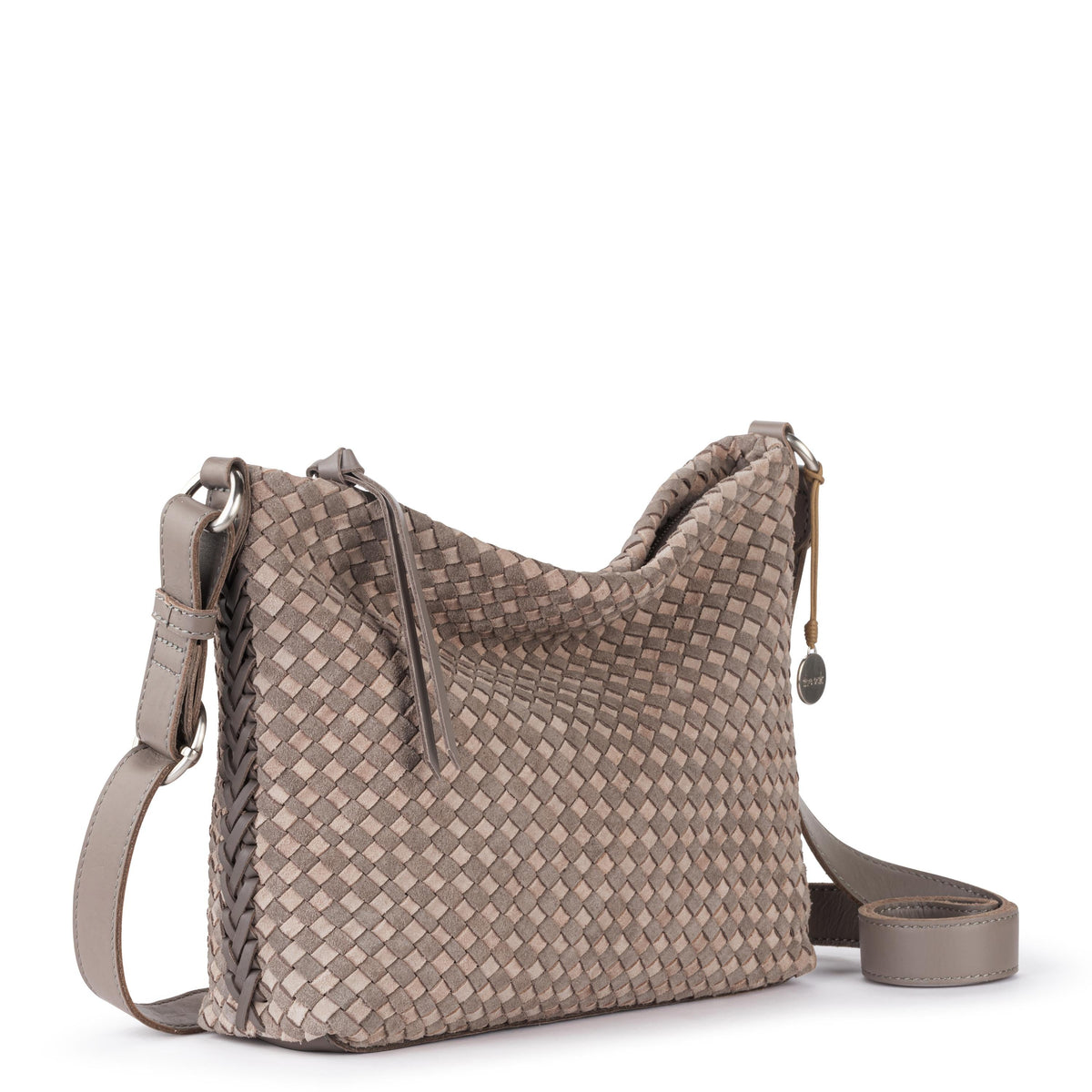 The Sak Melrose Crossbody - Leather - Mushroom Sand Suede Woven