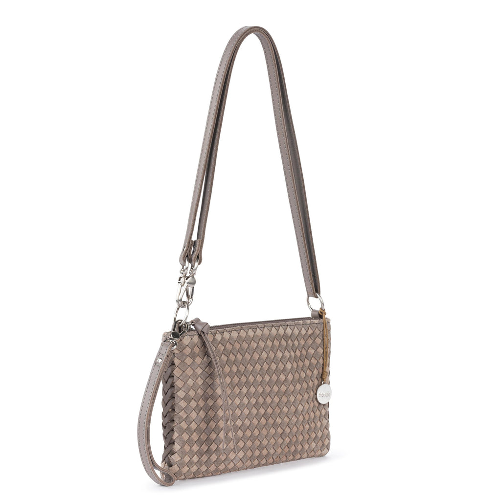 The Sak Vita Convertible Wristlet - Leather - Mushroom Sand Suede Woven
