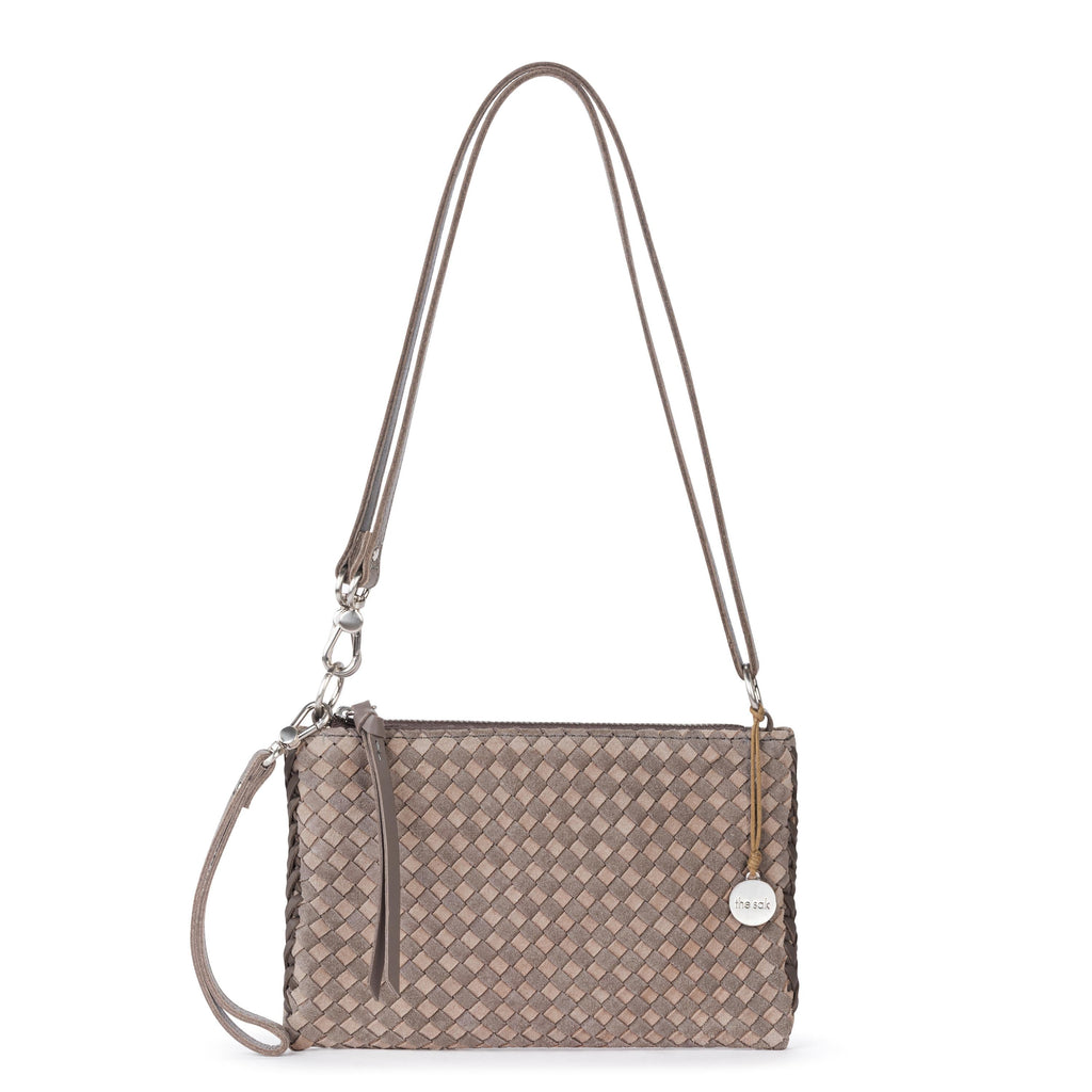 The Sak Vita Convertible Wristlet - Leather - Mushroom Sand Suede Woven