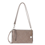 Vita Convertible Wristlet - Leather - Mushroom Sand Suede Woven