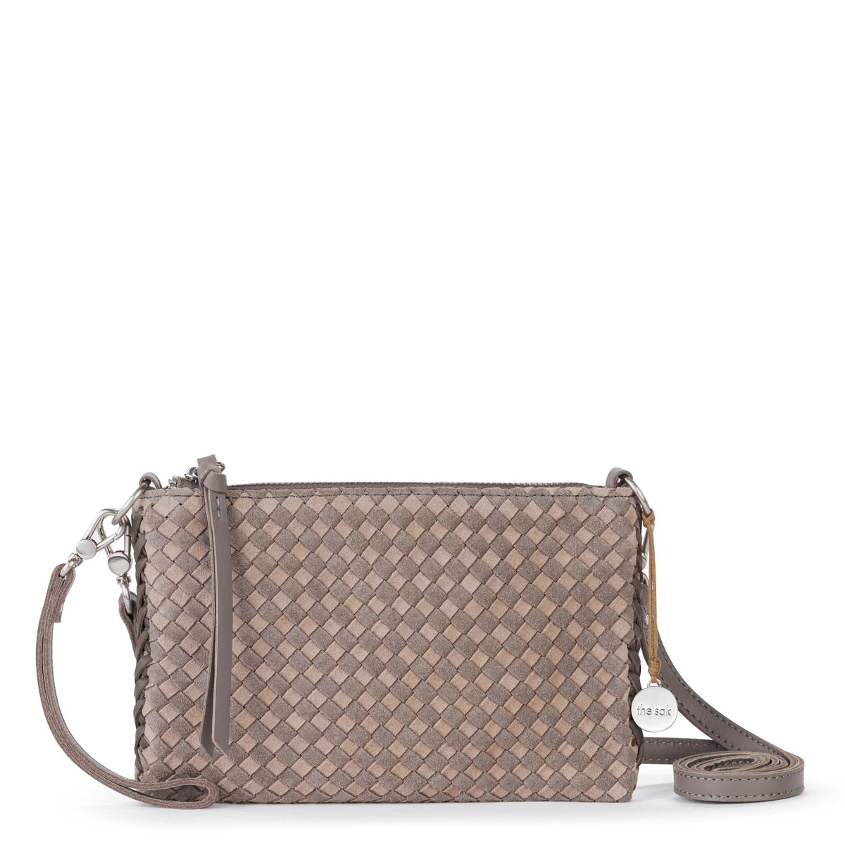 The Sak Vita Convertible Wristlet - Leather - Mushroom Sand Suede Woven