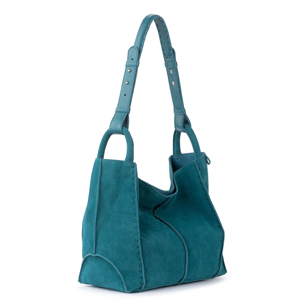 The Sak Los Feliz Medium Tote - Leather - Deep Teal Suede
