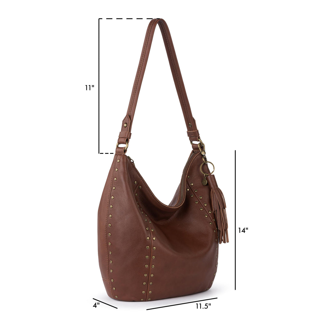 The Sak Sequoia Hobo - Leather - Whiskey Gold Stud
