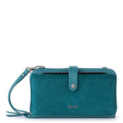 Iris Smartphone Wallet - Leather - Deep Teal Suede