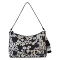 Sakroots Banyan Hobo - Canvas - Black and White Shadow Floral