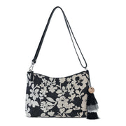 Lumi Crossbody - Canvas - Black and White Shadow Floral