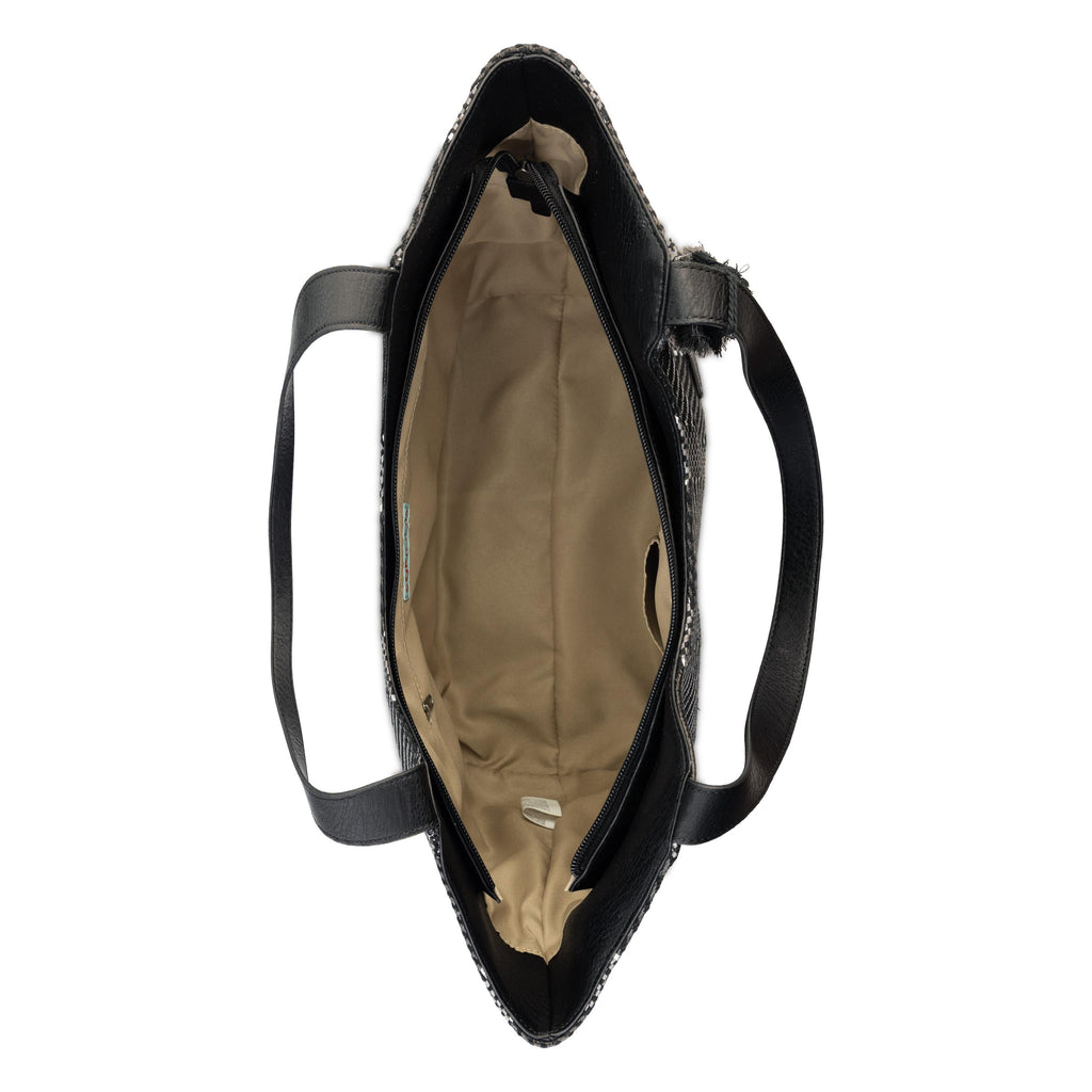 Sakroots Roma Tote - Straw - Black Metallic Woven