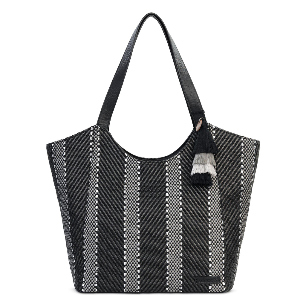 Sakroots Roma Tote - Straw - Black Metallic Woven